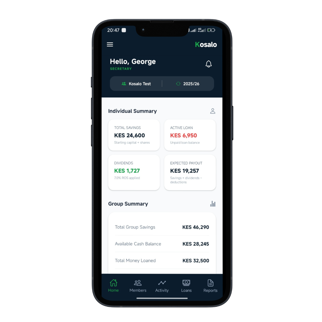 Kosalo app screenshot
