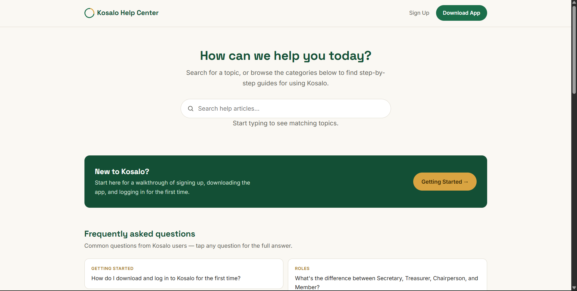 Kosalo Help Center